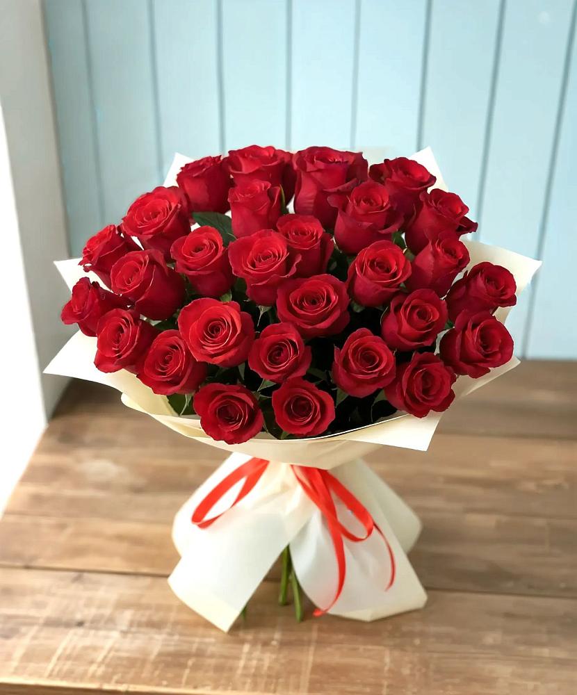 Букет 29 Красных роз в Рощино Новгородская область