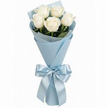 Букет 5 Белых роз Проуд в Рощино Новгородская область
