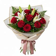 Букет цветов из:  Лилии и Розы #REPLACE_PRED# Рощино Новгородская область