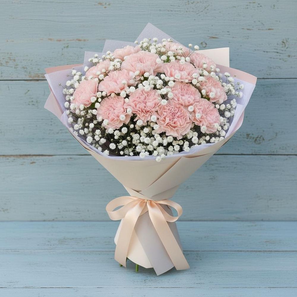 Букет цветов из: Гвоздики в Рощино Новгородская область