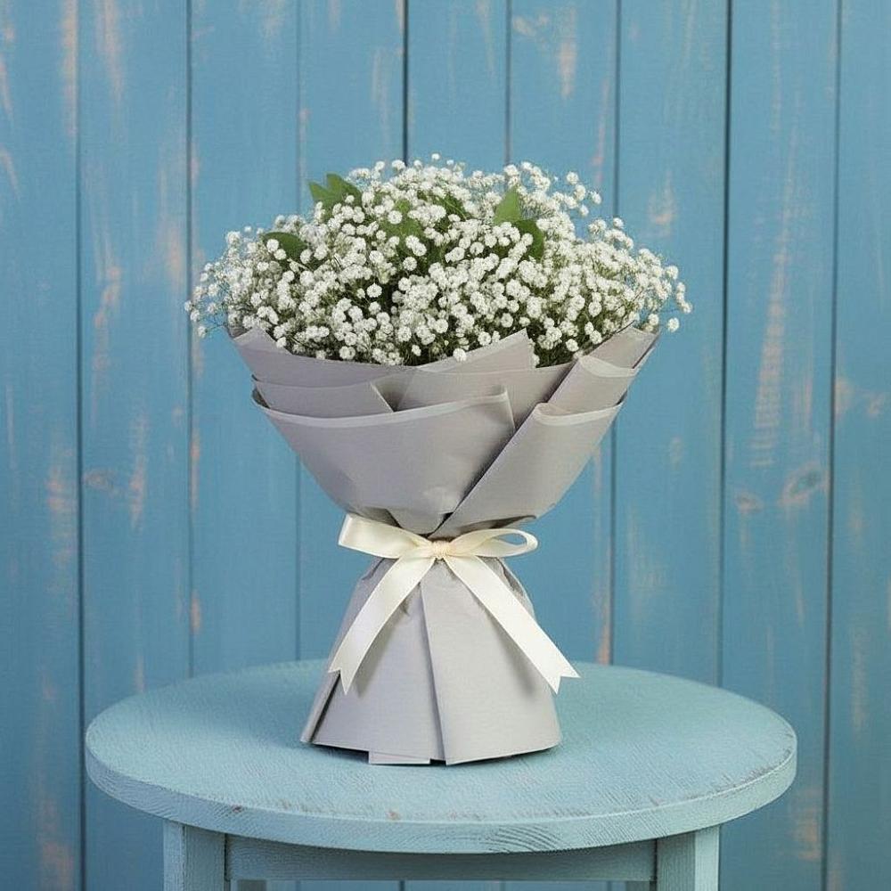 Букет цветов из: Гипсофила в Рощино Новгородская область