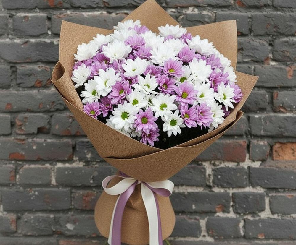 Букет цветов из: Хризантемы в Рощино Новгородская область