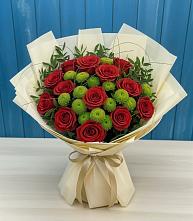 Букет цветов из:  Розы и Хризантемы в Рощино Новгородская область