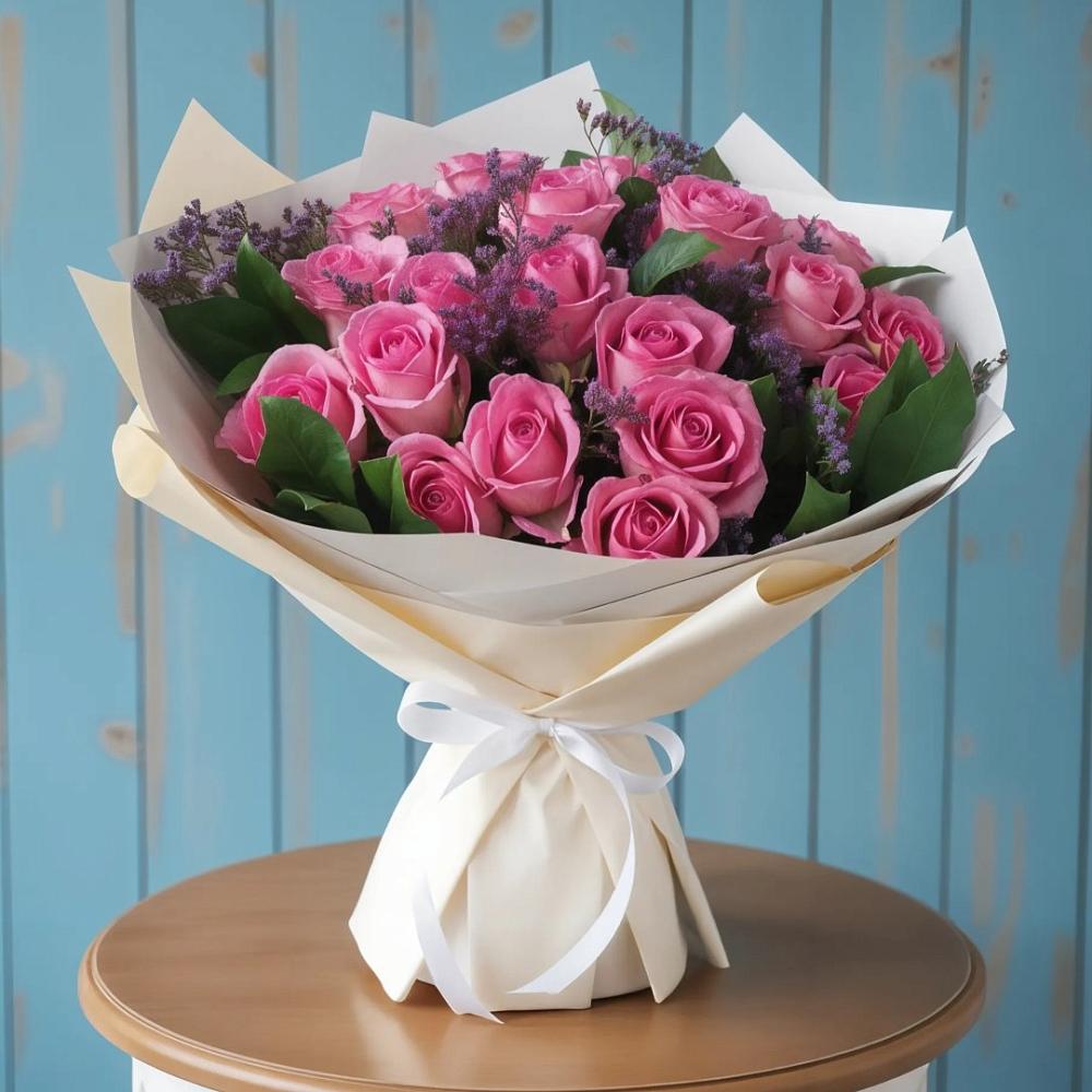 Букет цветов из: Розы в Рощино Новгородская область